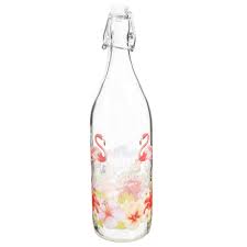 Bouteille En Verre H 31 Cm Tropical Paradise Botellas Cristales Botellas De Agua