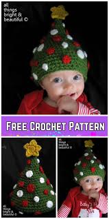 It looks similar to a double brimmed knit beanie but can be made. Crochet Christmas Tree Beanie Hat Free Patterns Tutorials