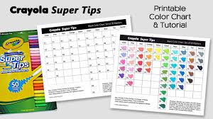 Free Color Chart For Crayola Super Tips Markers Adult