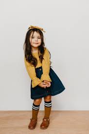 The Peasant Top In Mustard And That Skirt Is The Perfect Length But It S The Knee Socks For The Win Kids Fashion Girl Kids Outfits Little Girl Fashion