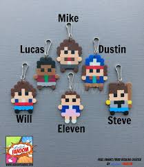 Stranger Things Party Favors Zipper Pulls Halloween Gifts Etsy Stranger Things Art Geek Wedding Favors Hama Beads