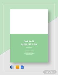 One Page Business Plan Template In 2020 One Page Business Plan Cover Page Template Word Cover Page Template