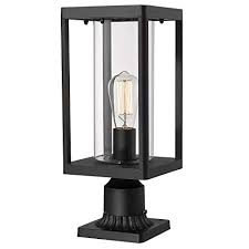 This outdoor post light is made of sturdy construction in a matte black finish, clear glass shade, ideal. Beionxii Outdoor Post Lights Modern Exterior Post Lantern With 3 Inch Pier Mount Adapter Sand Textured Black Cast Farmhouse Goals