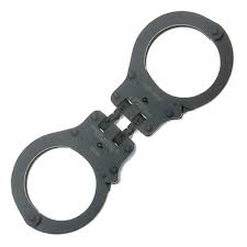 Tactical handcuffing for chain and hinged style handcuffs. Peerless Model 802 Black Hinged Handcuffs
