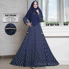 Bila dahulu hanya orang tua saja menggunakan gamis polos. Model Baju Gamis Polkadot Terbaru Inspirasi