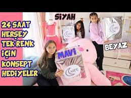 24 saat boyunca tek renk videosu icin konsept hediyeler aldik carpe eglenceli cocuk videosu bf youtube renkler hediyeler youtube
