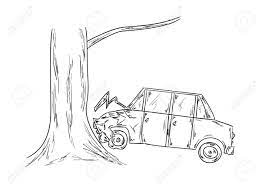 Sketch Of The Car And Tree, Accident Royalty Free Svg, Cliparts, Vectors,  And Stock Illustration. Image 27848370.