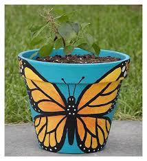Butterfly Pot Decorated Flower Pots Flower Pot Art Clay Flower Pots