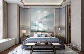 新中式卧室 建e网3d模型分享交流平台 3d模型下载 3d模型下载网站 luxurious bedrooms contemporary bedroom design luxury bedroom design