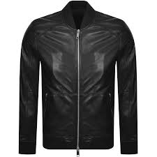 A/x quilted faux leather jacket armani exchange faux? Armani Exchange Leather Bomber Jacket Black Mainline Menswear Denmark