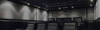 Elegant home theater designed to compliment the english pub decor in the rest of the basement. Home Theater Acoustics