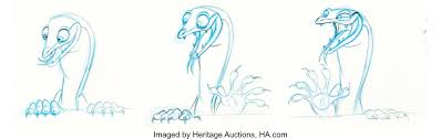 Mcleach's pet monitor lizard and the secondary antagonist from the rescuers down under. The Rescuers Down Under Joanna The Goanna Rough Animation Drawing Lot 97145 Heritage Auctions