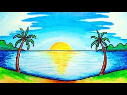 Gambar diatas merupakan salah satu contoh gambar pemandangan yang mudah dan simple. Cara Menggambar Pemandangan Alam Pantai Cara Golden