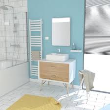 Meuble design en bois et receveur à l'italienne meuble antique. Meuble Salle De Bain Bois Naturel 80 Achat Vente Pas Cher