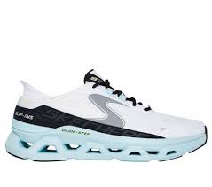 Skechers Men's Glide-Step Altus Hands Free Slip-Ins Sneaker | Size 11.5 | White/Blue | Textile/Synthetic