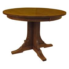 7pc mission style med brown finish solid hardwood dining table & 6 chairs set this is a brand new 7 piece mission style dining table and. Amish Mission 42 Inch Round Dining Table Barn Furniture