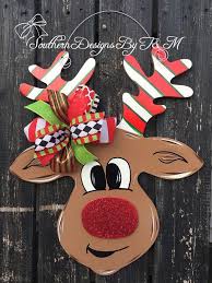 Rudolph Door Hanger Christmas Door Hanger By Southerndesignsbytm Christmas Door Hanger Christmas Cutouts Christmas Crafts