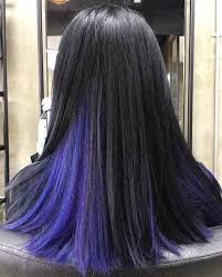Underneath Black And Dark Purple Hair Blue And Purple Underlying Hair Color Hair Color Underneath Under Hair Color Hair Inspo Color