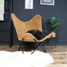 Butterfly chair in danish oiled oak and leather. Butterfly Chair Camel Wildleder Direkt Lieferbar Furnpact