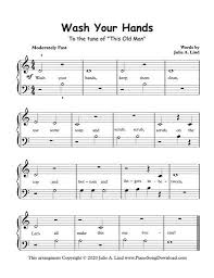 Wash Your Hands Free Hand Washing Sheet Music For Kids Have Kids Sing The Song While They Wash Th Worship Songs Lyrics Piano Sheets For Beginners Sheet Music
