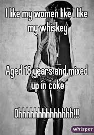 I Like My Women Like I Like My Whiskey Aged 18 Years And Mixed Up In