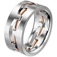 Furrer Jacot 18 Karat White And Rose Gold Tow Tone Wire Band Mens Gold Wedding Band Mens Band Custom Mens Wedding Rings