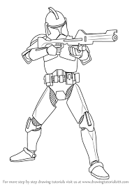 Learn How To Draw Clone Trooper From Star Wars Star Wars Step By Step Drawing Tutorials Star Wars Drawings Star Wars Art Drawings Star Wars Clone Wars
