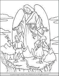 There's even a guardian angel standing over a kneeling man in the desert. Guardian Angel Coloring Page