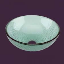 glass vessel sink with drain frosted