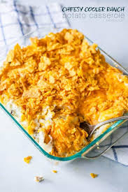 With skins on, cube into rectangular casserole. Cheesy Ranch Chip Potato Casserole Sweet Cs Designs