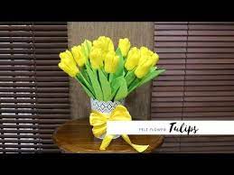 Cara Membuat Bunga Tulip Dari Kain Flanel Felt Tulip Flower Tutorial Youtube Bunga Kain Tenun Bunga Tulip Kain Flanel
