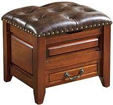 Vanity Benches Dressing Stool Coffee Table Stool Storage Stool European And American Solid Wood Leath Small Wooden Stool Upholstered Storage Solid Wood Storage