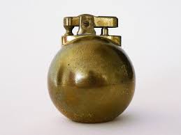 Vintage Round Brass Table Lighter Tiki Austrian Ball Lighter Etsy Brass Round Table Brass Table Ball Lights