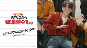 The stage name suga (슈가) is derived from the first syllables of the term shooting guard (슈팅 가드), the position he played in basketball as a student.43 he adopted the alias agust d in 2016 for his. ë°©íƒ„ì†Œë…„ë‹¨ ìŠˆê°€ Watermelon Sugar Zip Youtube