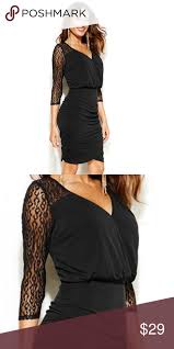 Thalia Sodi Black Lace Faux Wrap Min Dress Small Fashion Girly Dresses Black Lace