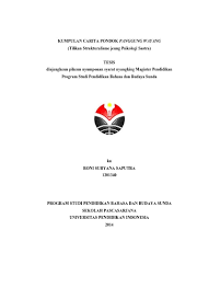 Caritana pakait rapih, caritana hese ditebak. Top Pdf Kumpulan Carita Pondok Panggung Wayang 123dok Com
