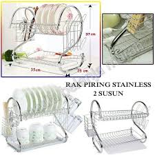 1.099.000.wastafel cuci piring ini memiliki dimensi panjang 860 mm, lebar 435 mm, dan tinggi 160 mm. Rak Piring Stainless 2 Susun Rak Piring Wastafel Rak Bagus Murah Shopee Indonesia