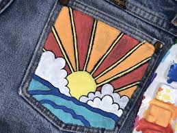 Just remember to tape the borders for a messy free and clean finishing. 16 Best Painted Jean Pockets The Funky Stitch