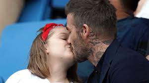 David Beckham won't let trolls stop him from kissing Harper Beckham
