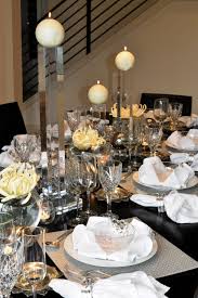 Silver And White New Year S Eve Table Setting Home With Holliday New Years Eve Table Setting Dinner Table Setting Table Settings