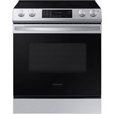 Samsung 4 piece kitchen appliance package with rf28n9780sr 36 french door refrigerator, nv51k6650ds 30 electric double wall steam oven, na36n7755ts 36 gas cooktop and dw80r5060us 24 built in fully integrated dishwasher in stainless steel. Samsung 30 Inch Single Oven Electric Range Trail Appliances