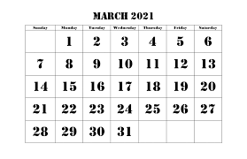 Blank March 2021 Calendar In 2020 Calendar Printables 2021 Calendar Calendar March