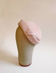Sale Vintage 1950s Hat Pastel Pink Pillbox Hat Close Hat Skullcap Henry Pollak Retro Valyanie Shlyapa