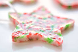 Jolly ranchers would make a platter that looks like colored glass. Melted Peppermint Candy Ornaments Christmas Candy Ornaments