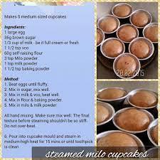 Baking S Corner Steamed Milo Cupcakes Soft And Fluffy By Marsha Benjamin Milo Cake Steamed Cake Steam Recipes