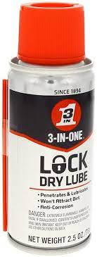 In order to avoid the accumulation of dust inside the lock, you want to use a dry lubricant. 3 In One Lock Dry Lube 2 5 Oz Amazon Com Tools Home Improvement