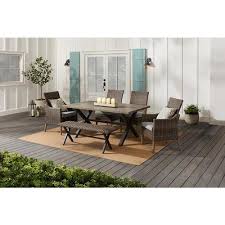 Outdoor metal dining table garden 6 person umbrella table for lawn patio pool sturdy steel 1 table. Save On Outdoor Furniture Sets Yahoo Shopping