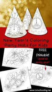 Our final fabulous new year's eve countdown activity for kids (though of course you can make these sooner too!) is this fantastic free cute printable and we will guide you below how to update it to turn it into said 2021 cute printable monthly calendar!! New Year S Coloring Party Hats Totschooling Toddler Preschool Kindergarten Educational Printables