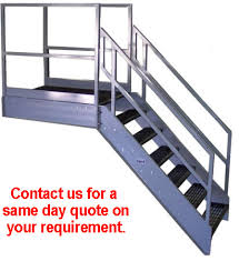 Precast concrete steps are available in widths of 4, 5, or 6 feet, 1 to 6 risers, with no landing, 24″ landing, or 48″ landing. Galvanized Stairs Metal Stairs Osha Prefab Stairways