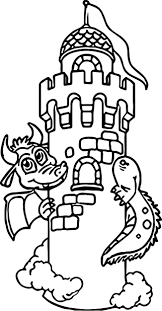 Nice Dragon Around Castle Coloring Page Castle Coloring Page Mermaid Coloring Pages Cute Coloring Pages